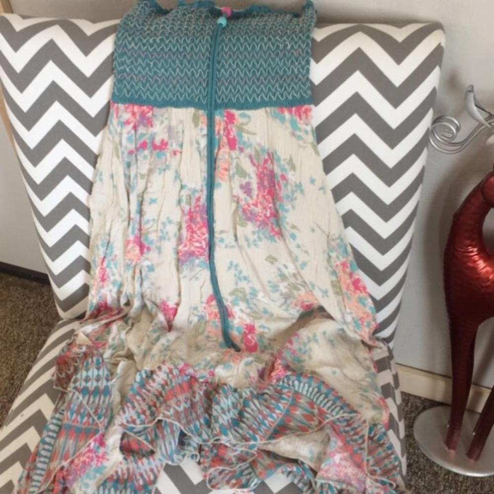 Strapless floral dress